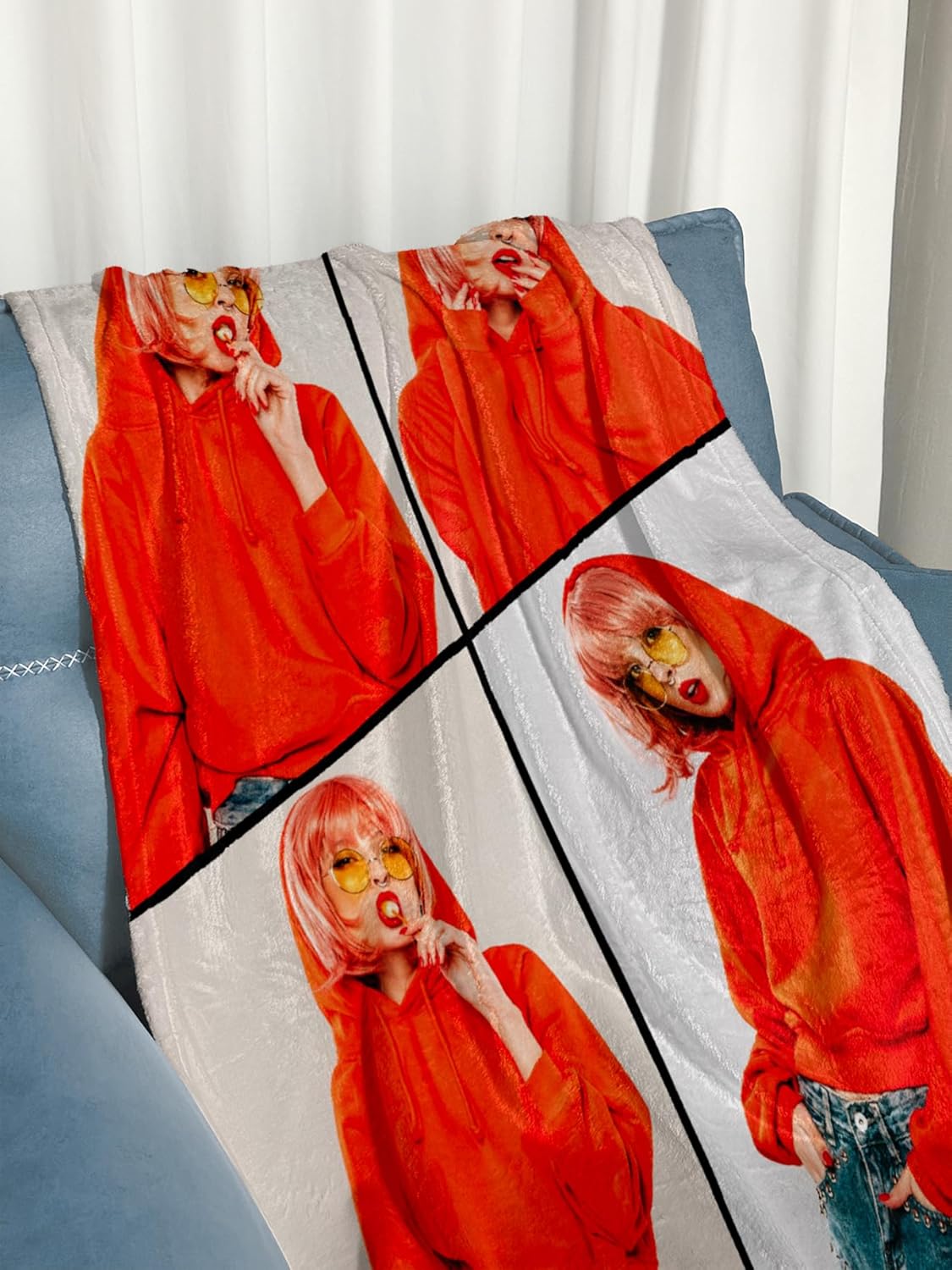 Custom Blanket with Photos Text Personalized Blankets Thows with Picture Customizable Photo Blanket Gifts for Mom Dad Couple Girlfriend Boyfriend Wife Husband