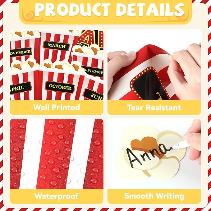 Loneliness 66PCS Popcorn Birthday Bulletin Board Set Classroom Decorations
