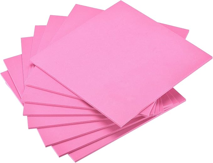 uxcell Pink EVA Foam Sheets 10 x 10 Inch 5mm Thickness