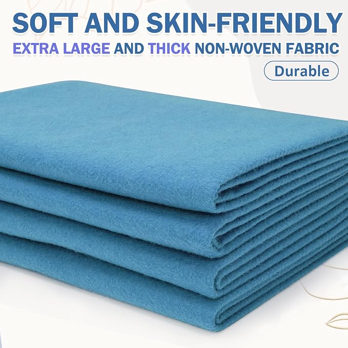 XSEINO Sky Blue Large Felt Fabric 36" X 36 ", 1.4 mm Thick Soft Felt Fabric