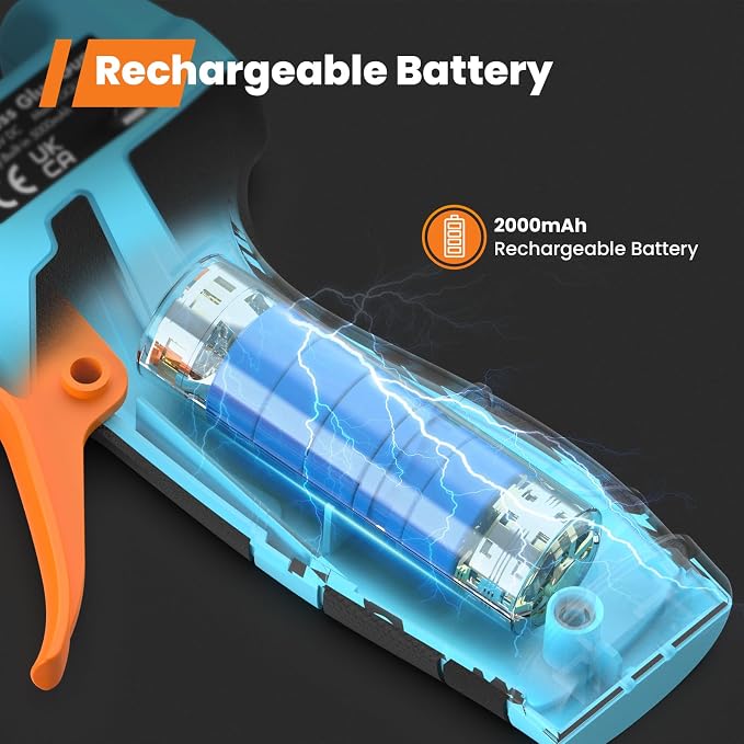 GoGonova Cordless Hot Glue Gun, 15s Fast Preheating
