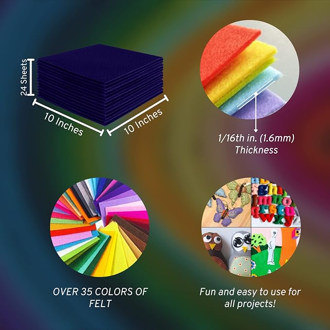 FabricLA Acrylic Felt Sheets for Crafts