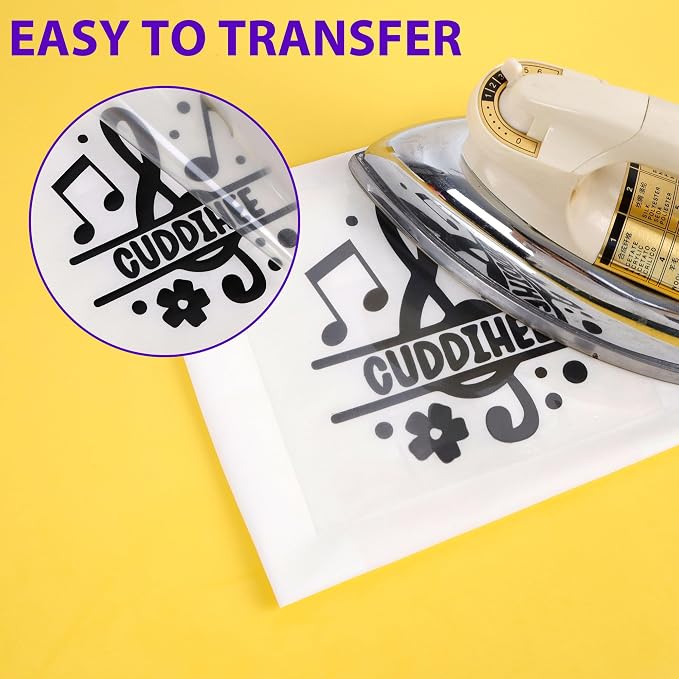 HTVVETUR Black HTV Iron on Vinyl 12Inch by 35ft Heat Transfer Vinyl