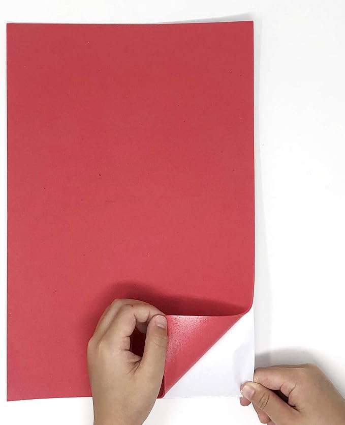 Allgala 20 Pack Self-Adhesive EVA Foam Paper 8x12 Inch Sheets-Red-CF85403