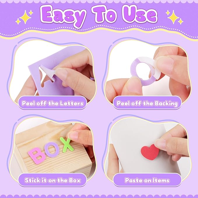 664 PCS Foam Letter Stickers, Foam Alphabet Number Shape Stickers, Self