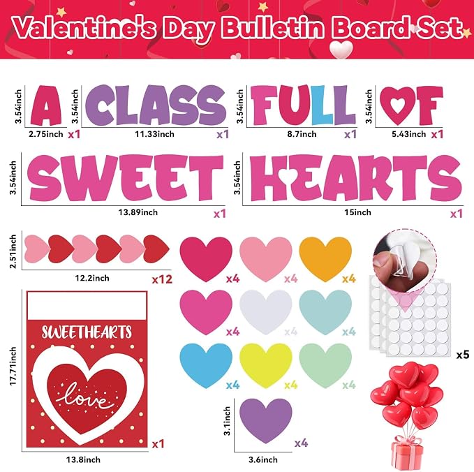 Valentine's Day Bulletin Board Set Valentine's Love Heart Classroom Decoration