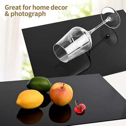 Lesnlok 2 Pieces 12 x 12 Black Acrylic Sheet 1/8 inch Thick 3mm Black