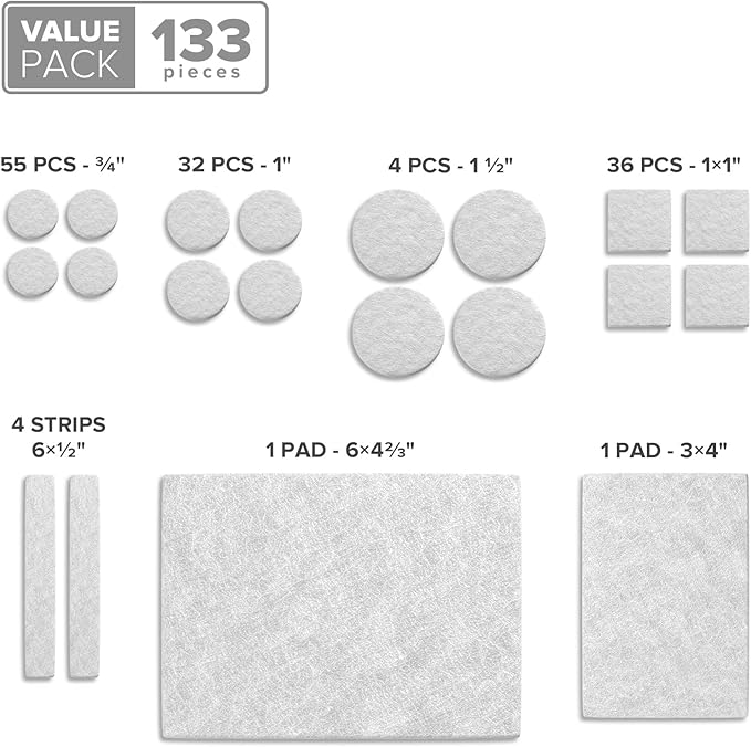 Felt Furniture Pads X-PROTECTOR 133 PCS