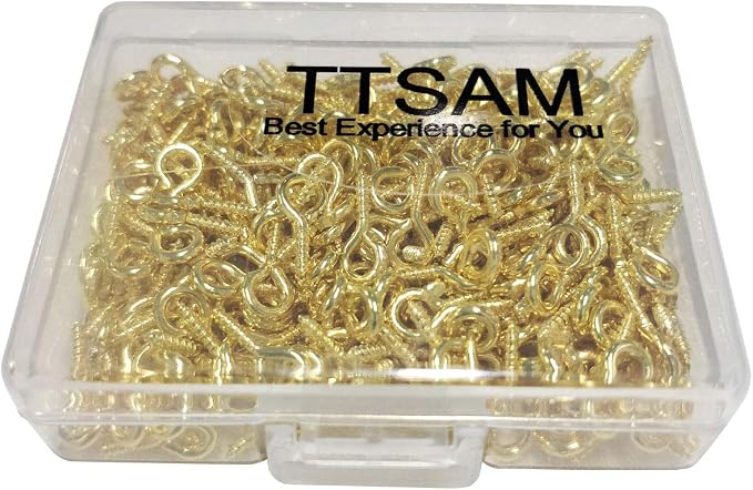 300PCS Mini Screw Eye Pin Pegs, 10 x 5mm Hooks, Self Tapping Screws