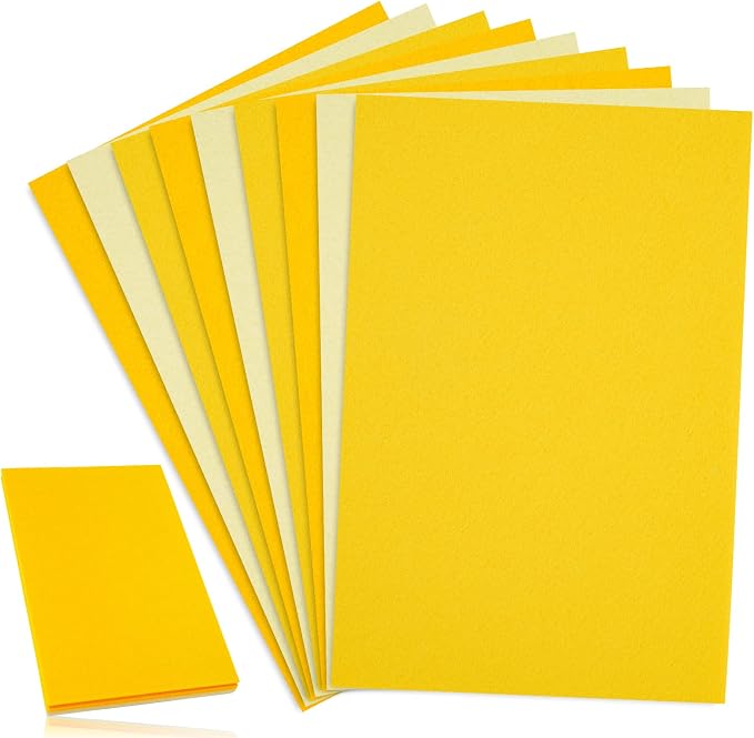 Whaline 18Pcs Felt Fabric Sheets Soft Thick Assorted Yellow Craft Felt Pack
