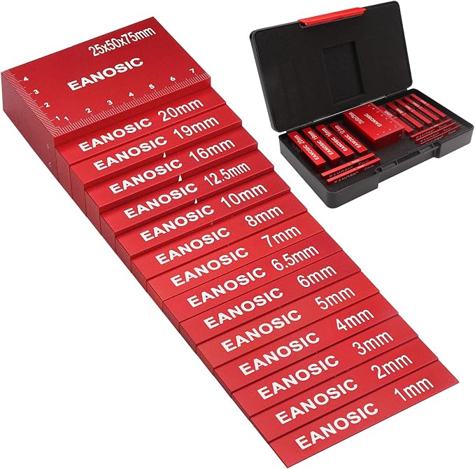 EANOSIC Metric Setup Blocks Height Gauge Set, Bars Include Laser Engraved Size