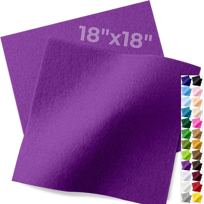 IONTACH 18" X 18" Soft Felt Sheets 1.6mm Thick | Acrylic Felt Fabric Sheets