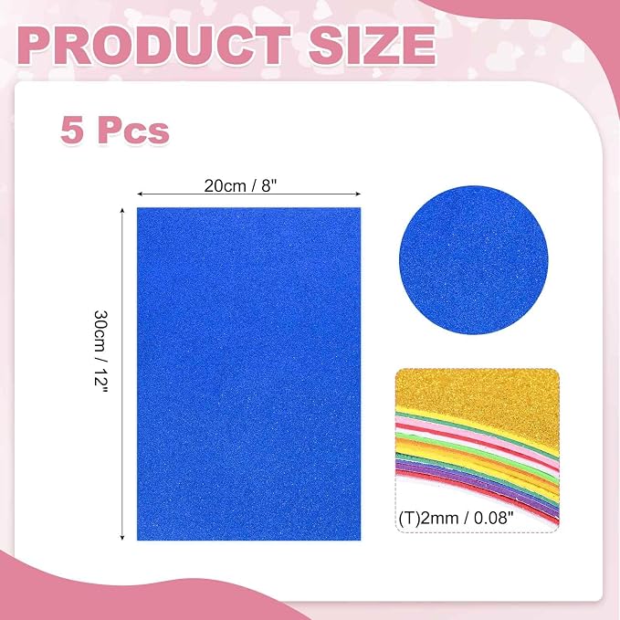 MECCANIXITY 5 Sheets Dark Blue Shiny Foam Sheets