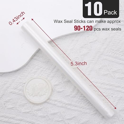 Pearl White Sealing Wax Sticks, HOSEALING 10pcs Glue Gun Sealing Wax Sticks