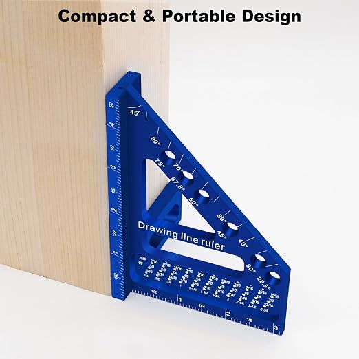 3D Multi-Angle Aluminum Alloy Woodworking Square Ruler, 22.5-90 Degree