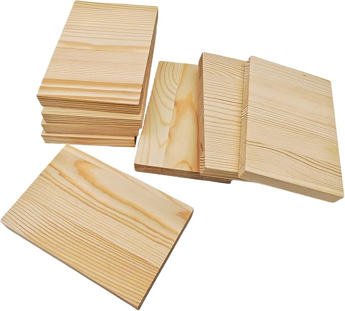 8PCS Rectangle Wood Boards Unfinished Wood Blocks