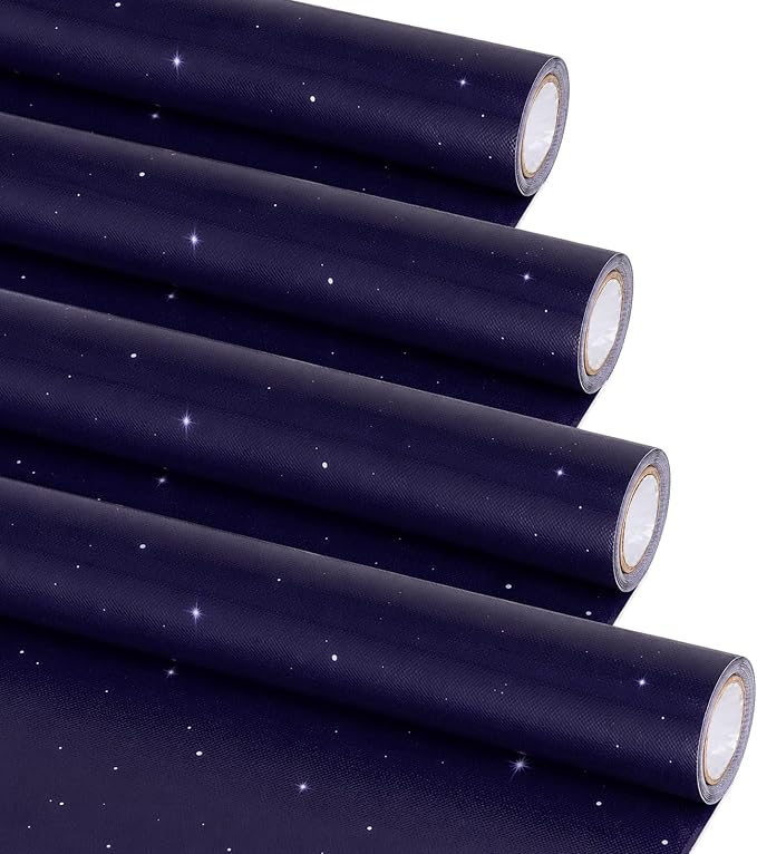 4 Rolls Outer Space Bulletin Board Paper Non-Woven Galaxy Fabric Bulletin Board