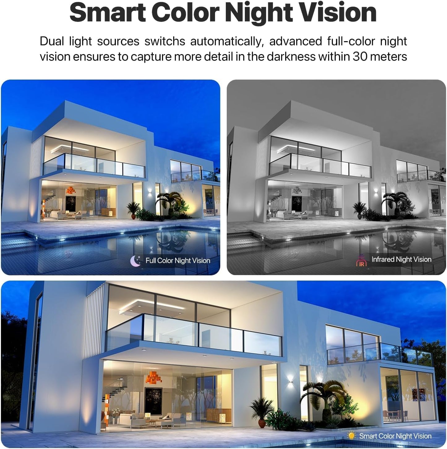 VSTARCAM Outdoor Security Camera Wireless, 2K Dual-Lens with 3-Way Display, 360° View, Color Night Vision, PIR Motion Detection, Spotlight Siren Alarm, 2-Way Talk, IP66 Weatherproof, Cloud/SD Storage