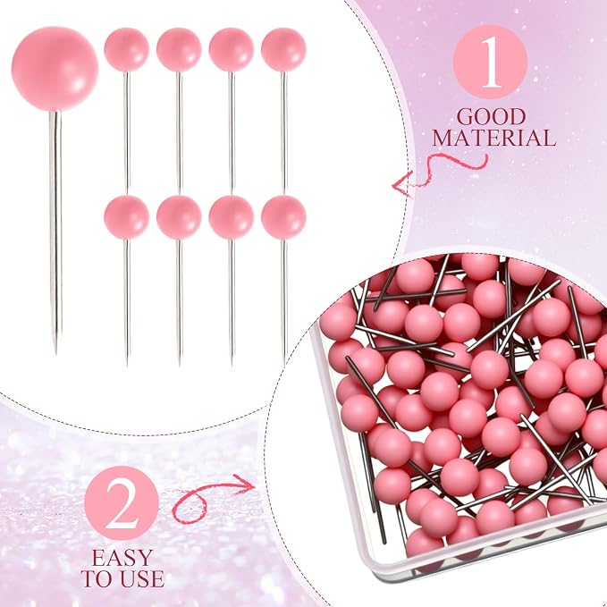 WILLBOND 500 Pack Map Push Pins Map Tacks Small Round Head Push Pins Thumb Tacks