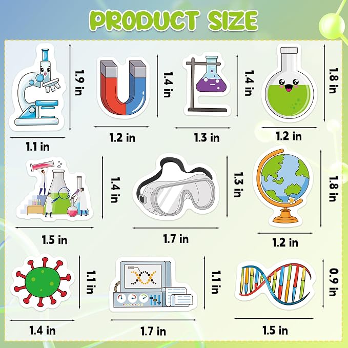 300Pcs Science Foam Stickers, Self-Adhesive Chemistry Biology Physics Stickers