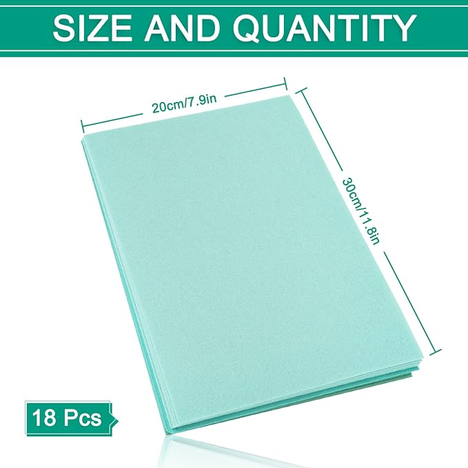 Whaline 18Pcs Felt Fabric Sheets Soft Thick Assorted Turquoise Craft Felt Pack