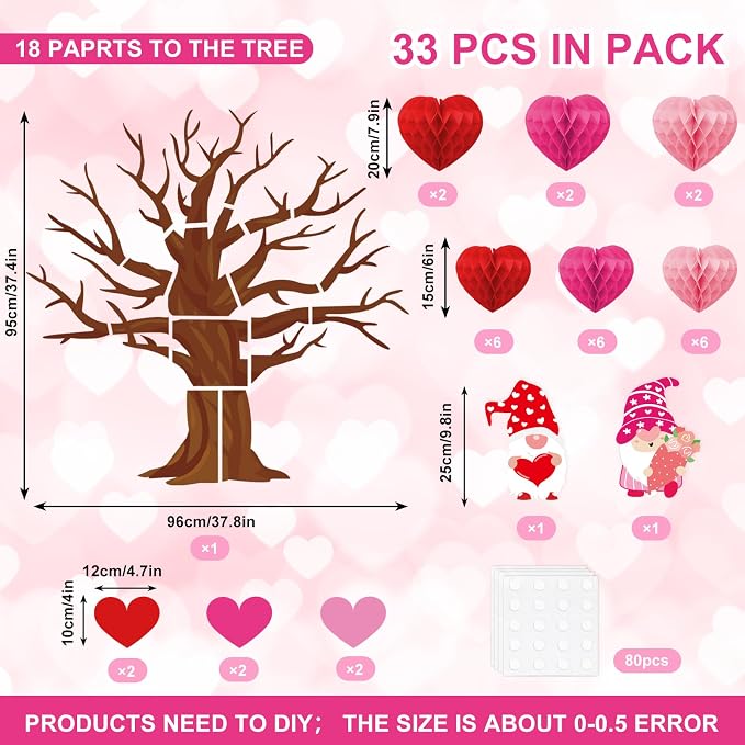 JarThenaAMCS 50Pcs Valentine's Day Bulletin Board Set Classroom Decoration 3