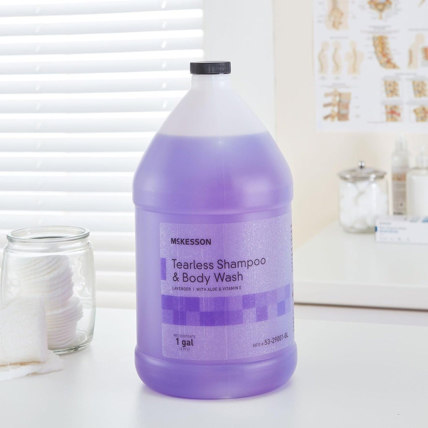 McKesson Shampoo and Body Wash with Aloe & Vitamin E, 1 Gallon [Pack of 4] Bulk, Refill, Tearless, Lavender