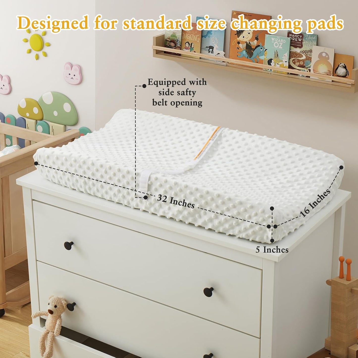 Homiest 2 Pack Changing Pad Cover, White + Sage Green Changing Table Sheets, Ultra Soft Fleece Minky Dot Fabric, Breathable Comfortable Diaper Pad Cover for Girls and Boys, Machine Washable
