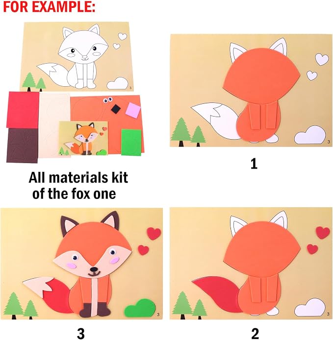 Lovyan 3D EVA Foam Stickers for Toddlers 12PCS Sticky Foam DIY Craft Preschool