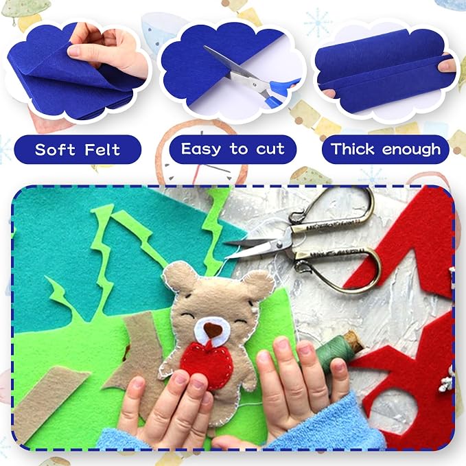 12" x 12" Squares Felt Sheets Fabric, 1mm Thick Halloween Christmas Fabric Fall
