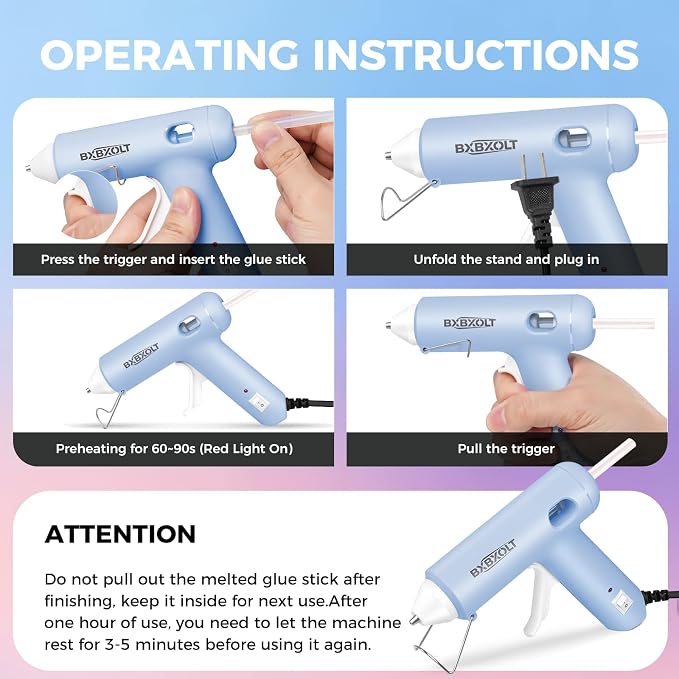 Mini Hot Glue Gun Set with 30 Glue Sticks, Fast Preheating Hot Melt