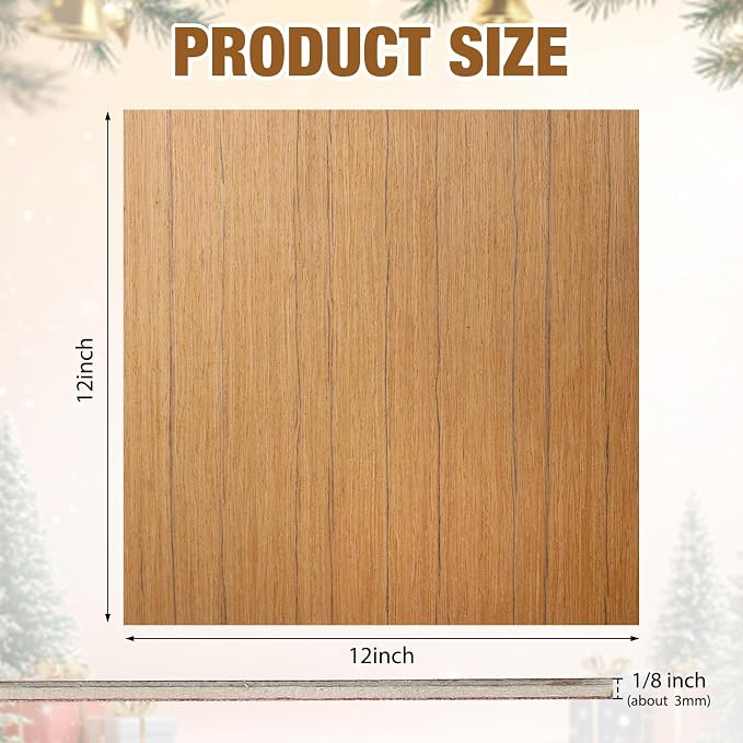 24 Pcs Teak Wood Color Wood Sheets Plywood Board