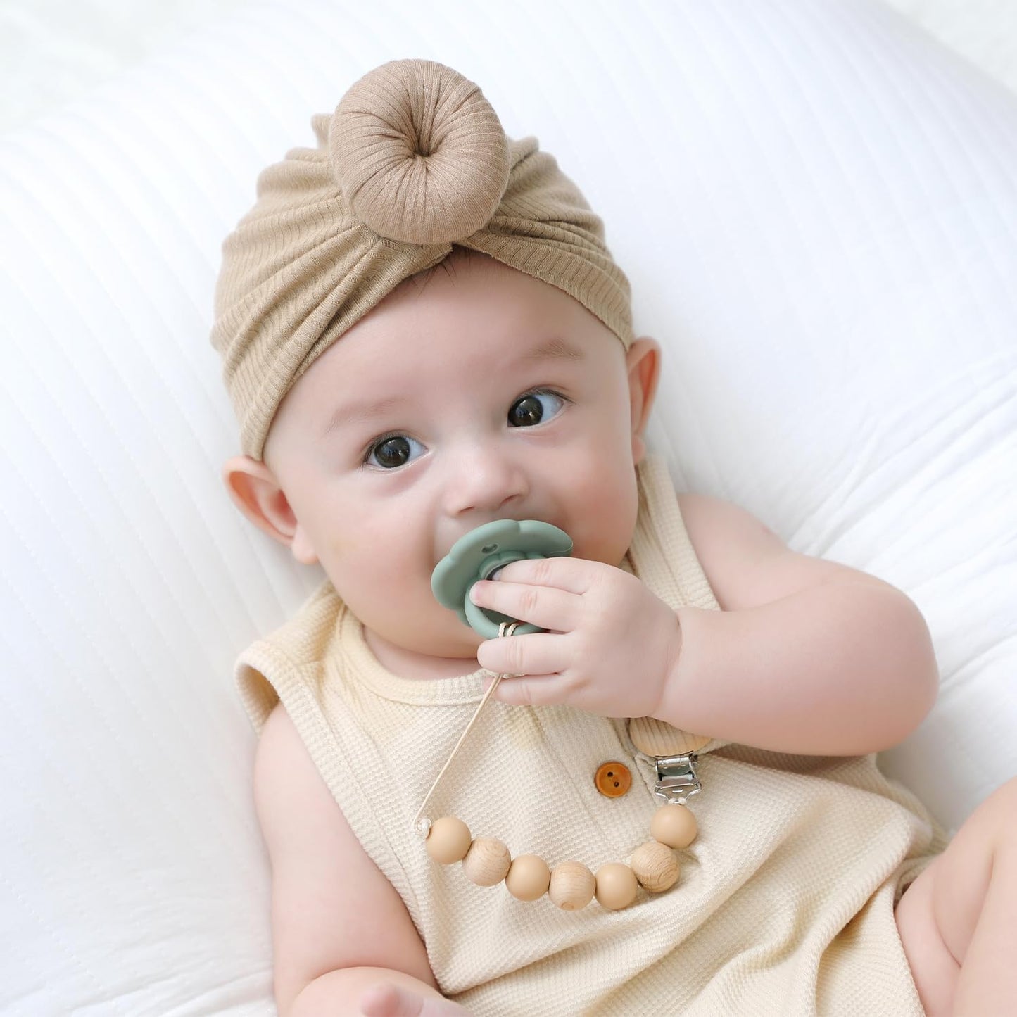 Moonkie Pacifiers Set of 2 | One-Piece Design Baby Pacifier with Large Air Holes | BPA-Free Silicone | Safe for Babies 0-6 Months