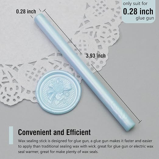 60pcs Wax Seal Sticks, Light Blue Sealing Wax Sticks, HOSEALING Glue Gun Wax