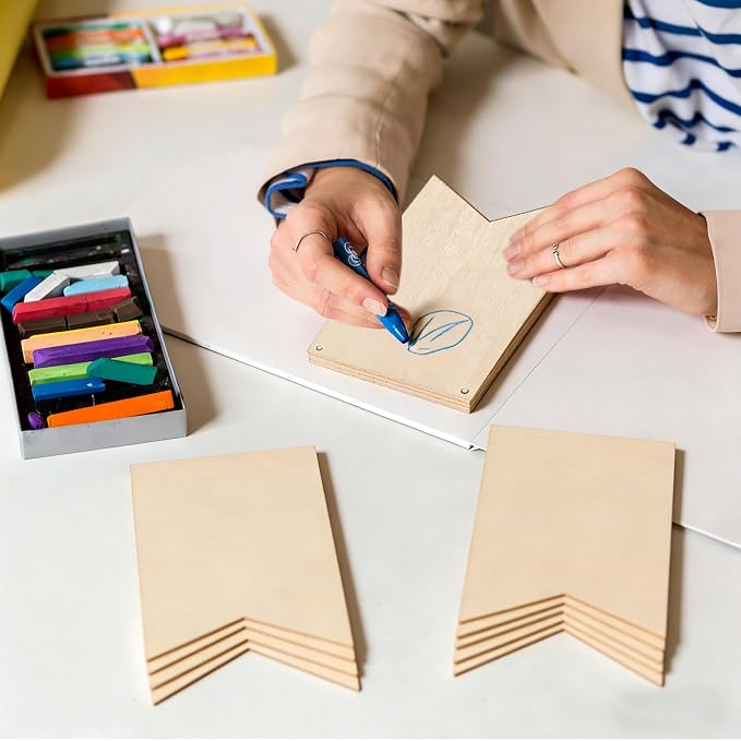 50 Pack Unfinished Blank Wood Signs Wooden Blocks