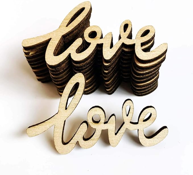 30pcs Little Love Wood Crafts DIY Cutout Wooden Slices Embellishments