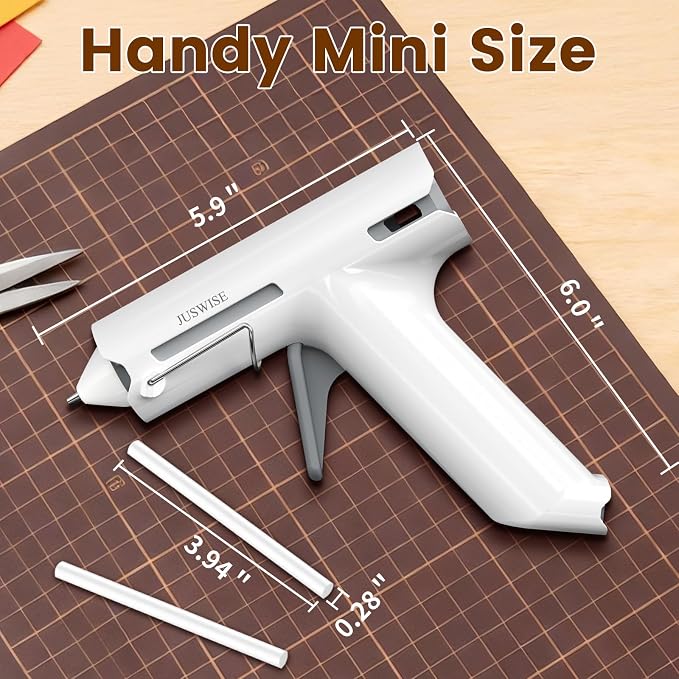 Cordless Hot Glue Gun and 20 Sticks Set, Fast Preheating, Mini Size | 2200mAh