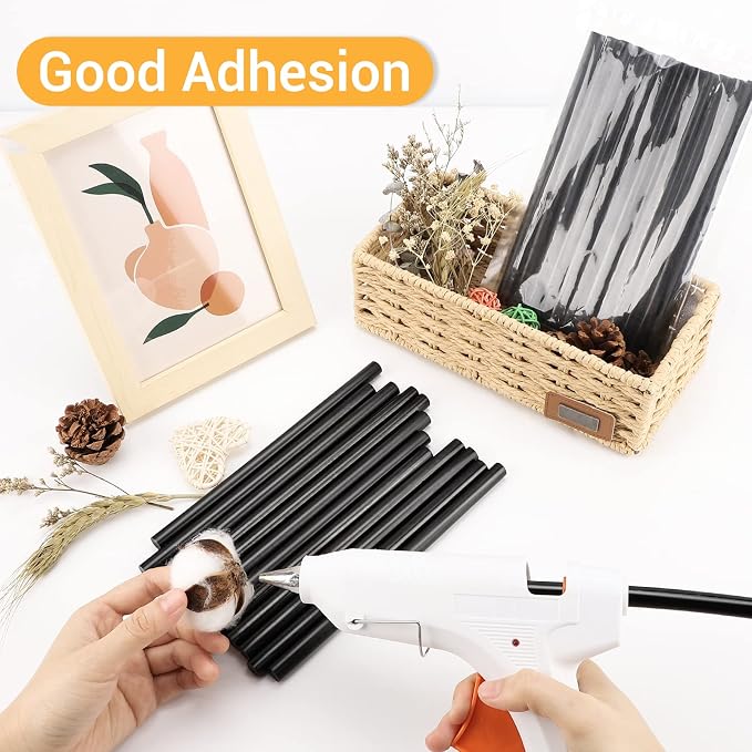 Manarty Black Craft Glue Gun Sticks, 0.43" Dia x 8" Long Full Size Hot Melt