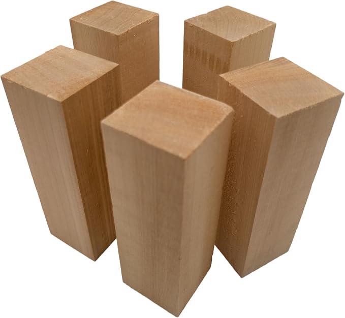 5PCS Basswood Carving Blocks, Whittling Wood Carving Kit, Unfinished Wooden