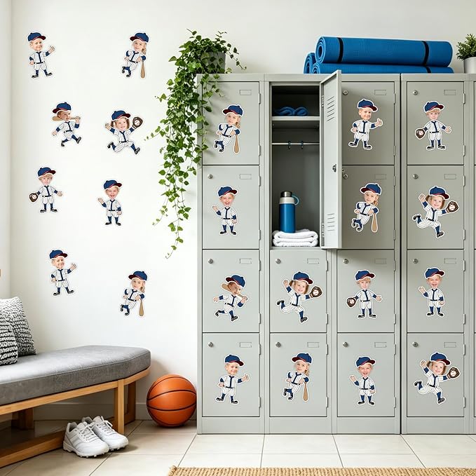 54Pcs Baseball Cutouts Bulletin Boards Decorations, Cartoon Baseball Player DIY