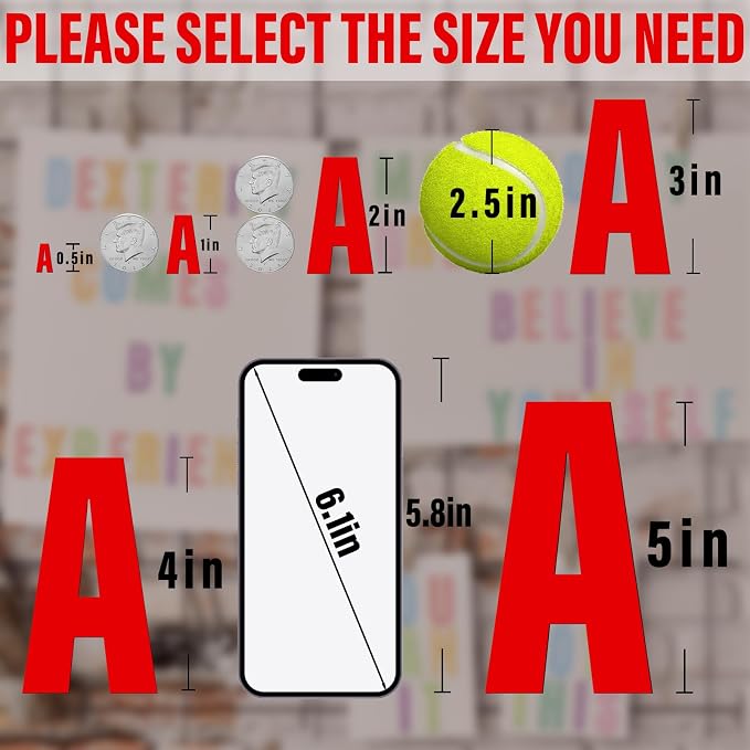 Letter Stickers, Mailbox Numbers, 0.5 Inch Waterproof Vinyl Alphabet | 1/2 Inch