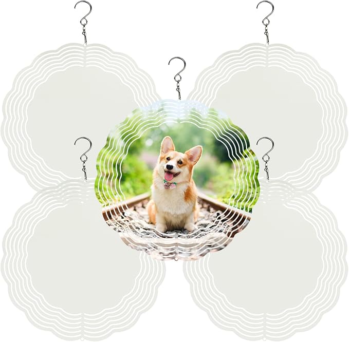 CHONOVO 5 Pack 6 Inch Sublimation Wind Spinner Blank | Double-Sided Sublimation