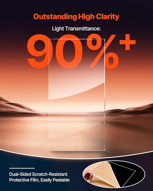 VEVOR Plexiglass Acrylic Sheets, 24 x 48 Inch 1/8 Inch Thick Clear Plastic Cast