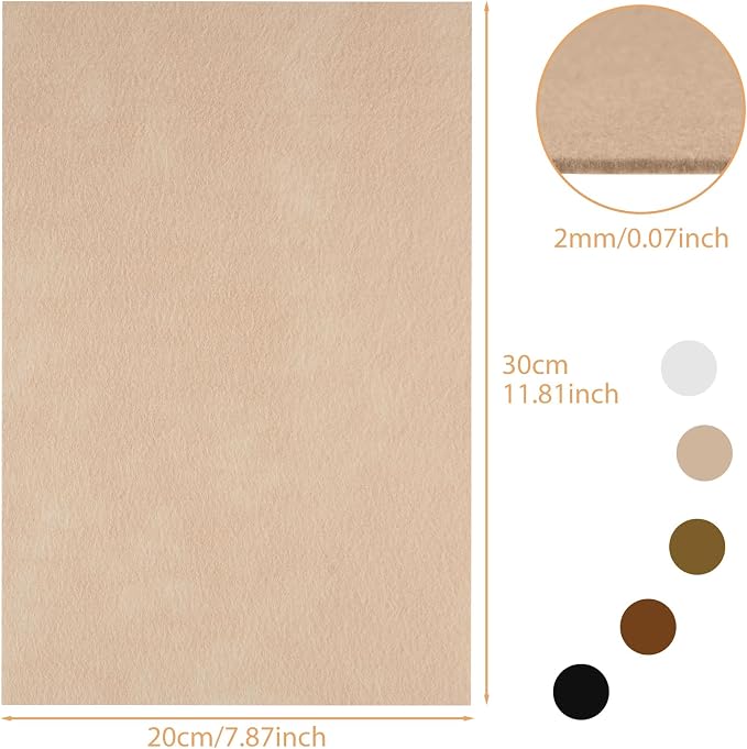 NEBURORA 20 Pcs 2mm Thick Stiff Felt Sheets