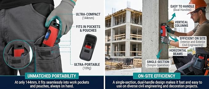 Pocket Spirit Level Ruler – Magnetic Base & Durable Aluminum Construction –
