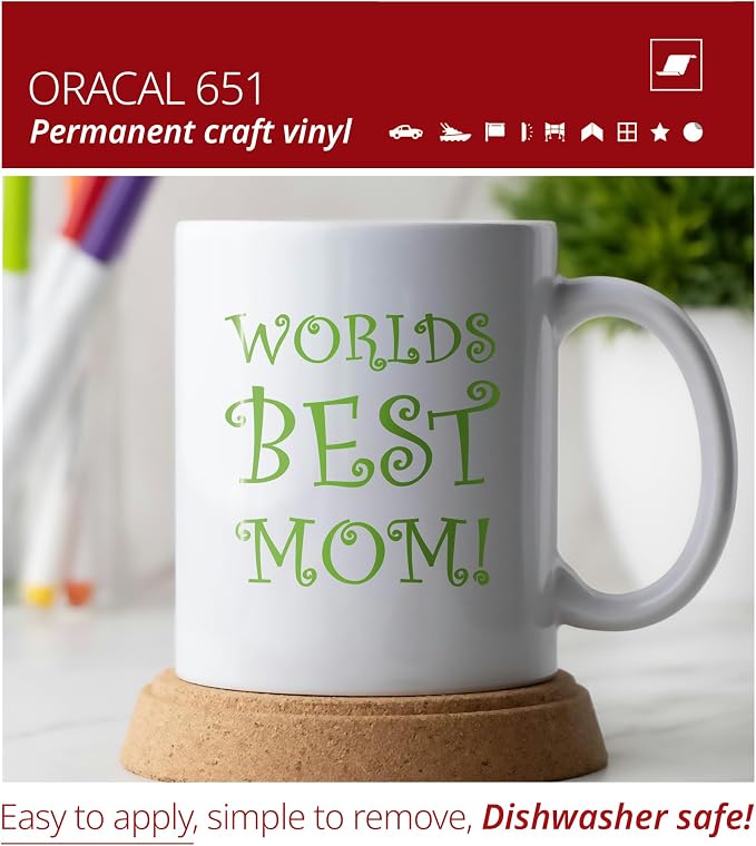 ORACAL 651 Gloss Lime Tree Green Permanent Vinyl Tape Roll – Premium Adhesive