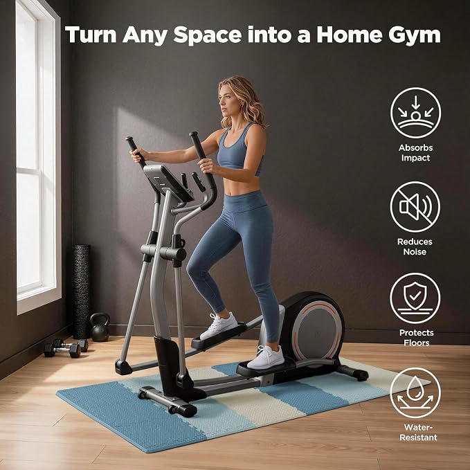 AIRHOP 18 PCS Gym Floor Mat, EVA Foam Puzzle Gym Mat, High-Density Interlocking