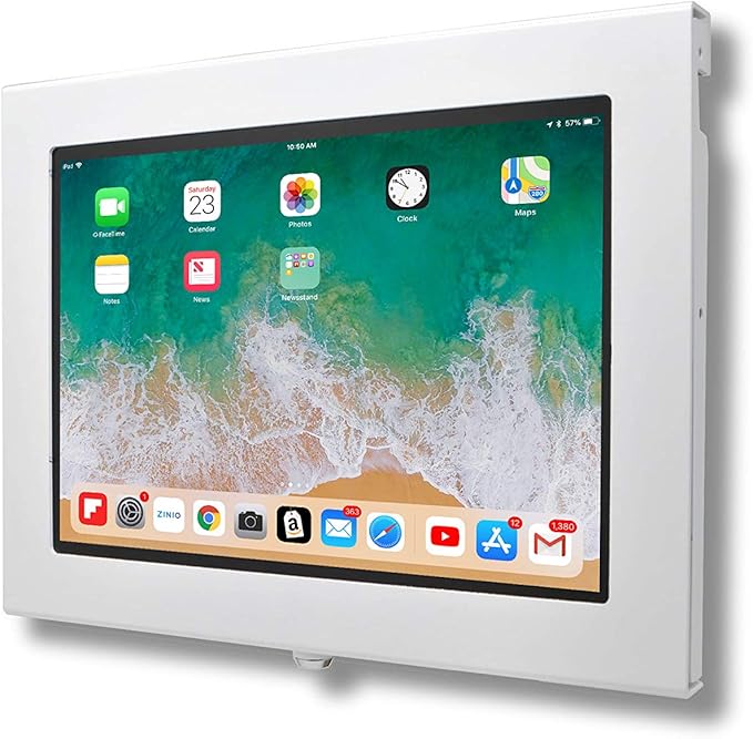 TABcare Locking Security Metal Case for iPad mini 6 7 8.3" Functions as Kiosk, POS, Store, Show Display (White, iPad mini 6/7)