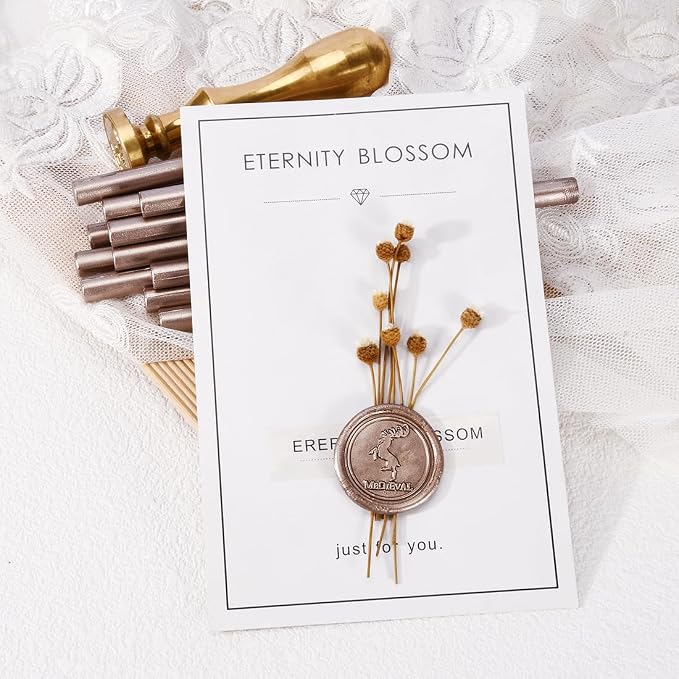 TELOSMA 16 Pcs Champagne Mini Wax Seal Sticks, Wine Packages, Cards & Gift