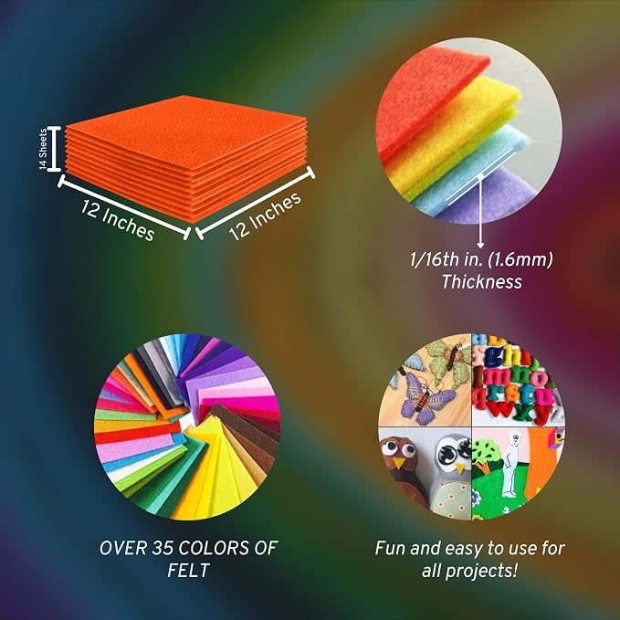 FabricLA Acrylic Felt Sheets for Crafts
